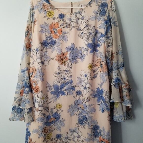 Nanette Lepore Pink Floral Ruffle Dress size 12 - Picture 6 of 11